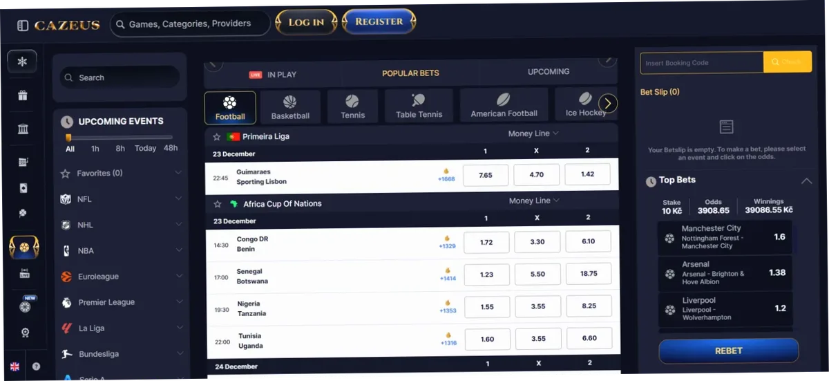 Apuestas deportivas Cazeus Casino